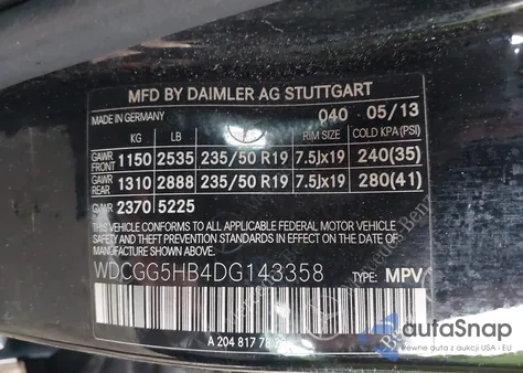 2013 Mercedes-Benz Glk 350 из США, поврежденный, VIN WDCGG5HB4DG143358